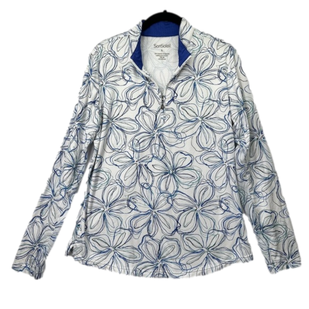 San Soleil UPF 50 Golf Mock Pullover Women's Size M
Floral 1/4 Zip Top